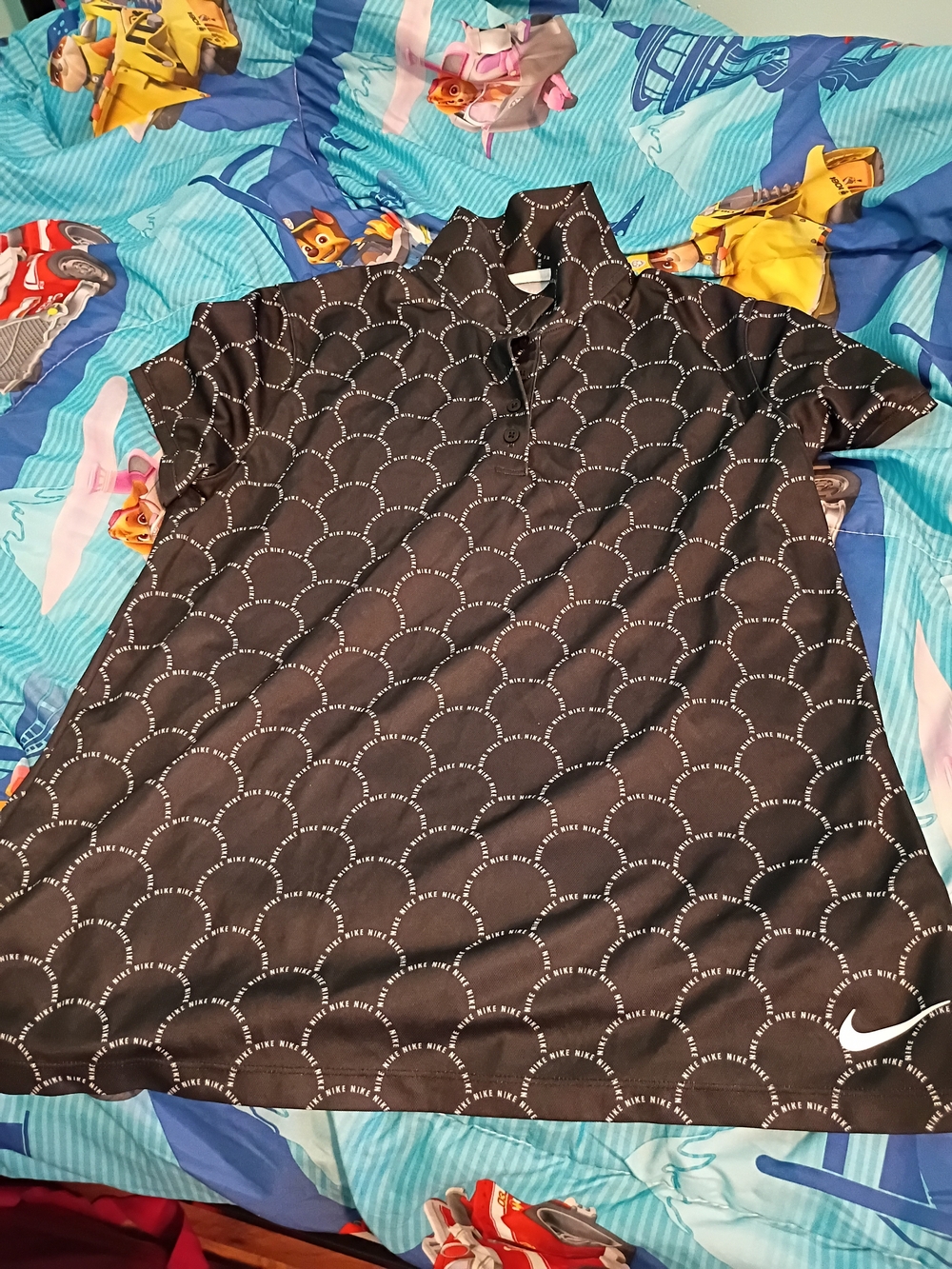 Nike Men’s Black Patterned Polo Shirt